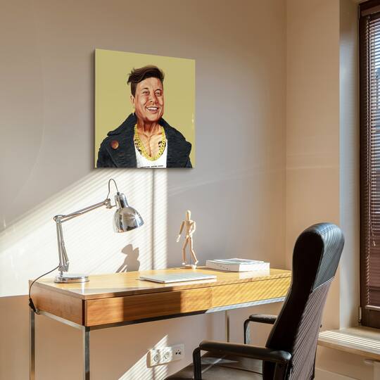 Empire Art Direct Hipstory™ 24" x 24" Hip Elon Frameless Free Floating Printed Tempered Glass Wall Art